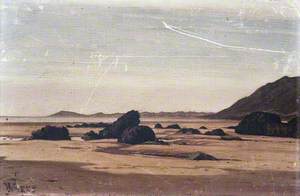 Rhosili Sands with Burry Holmes in the Distance