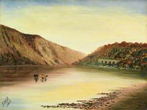 Capriccio Landscape with Highland Cattle and a Viaduct
