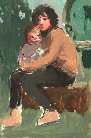 Woman and Child, Camp, South Wales