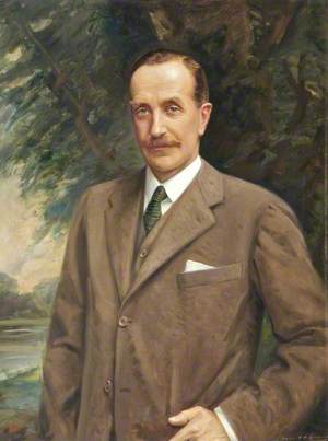 Osbert Cecil (1871–1930), 6th Earl of Sefton, in a Brown Suit