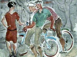 French Cyclist with a Girl