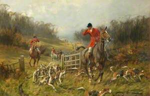 Huntsmen and Hounds Going Away in Full Cry