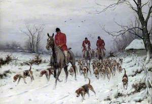 Huntsmen and Hounds Returning Home in the Snow