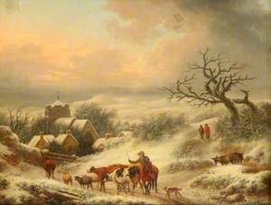 Winter Scene, a Village on the Way from Perth to Birnam Wood