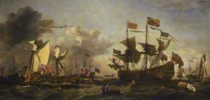 A Royal Visit to the Fleet in the Thames Estuary, 1672