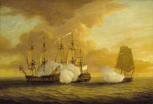 Action between HMS 'Lion', 'Elizabeth' and the 'Du Teillay', 9 July 1745