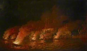 French Fire Ships Attacking the English Fleet off Quebec, 28 June 1759