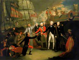 Nelson Receiving the Surrender of the 'San Josef' at the Battle of Cape St Vincent, 14 February 1797
