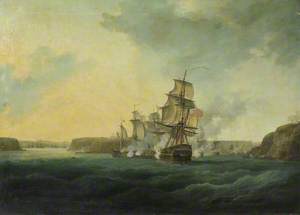 HMS 'Montagu' Forcing the Enemy to Move from Bertheaume Bay, 22 August 1800