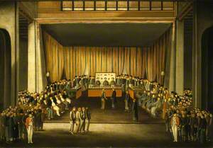 Trial of Four British Seamen at Canton, 1 October 1807: Scene Inside the Court