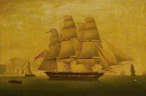 'Hibernia' Beating off the Privateer 'Comet', 10 January 1814: Starboard Broadside