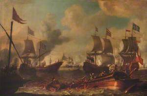 Action between English Ships and Barbary Pirates