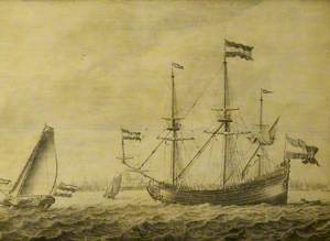 A Dutch Flute and Other Vessels off Rotterdam