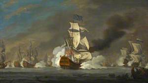 A Battle between English and Dutch Ships