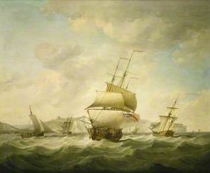 A Merchantman and a Royal Yacht Beating to Windward off Dover