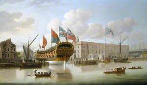 The 'St Albans' Floated out at Deptford, 1747