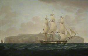 A Royal Navy Two-Decker off St Helena