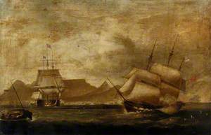 A Man-of-War and an East Indiaman in Table Bay