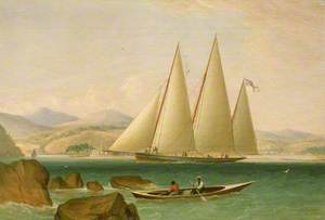 A Bermudian Schooner Yacht Offshore