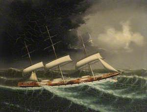 The 'Coolie' Ship 'Mersey' in a Gale