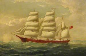 The Barque 'J. H. Marsters' in Full Sail