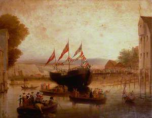 Launch of the Brig 'Lewes Castle'
