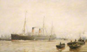 The 'Teutonic' Leaving Liverpool