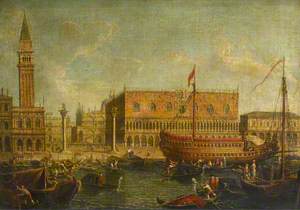 The State Vessel 'Bucentaur' Moored Alongside the Doge's Palace, Venice