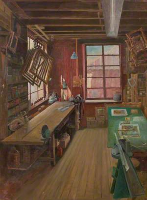 Interior of Percy Laws' Workshop