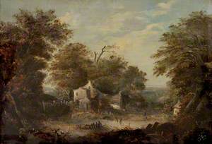Woodland Scene with Cottage