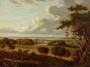 Landscape near the Coast (View of a Mansion with the Sea in the Distance)