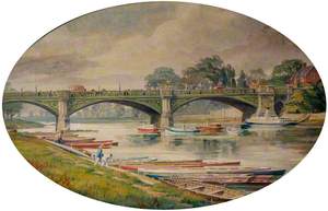 Trent Bridge Pre-Embankment, with Rowing Boats and Steam Boats