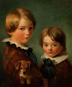William and John Irvine, with Their Dog 'Currie'