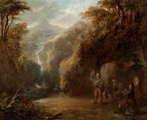 Romantic Landscape with Highlanders