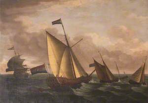 Dutch Ships in Choppy Seas