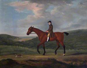 'Snap', a Bay Horse, with a Little Dog