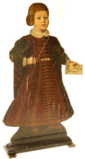 Standing Figure of a Boy Holding a Letter