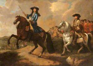 William III and Prince George of Denmark at the Battle of the Boyne, 1690