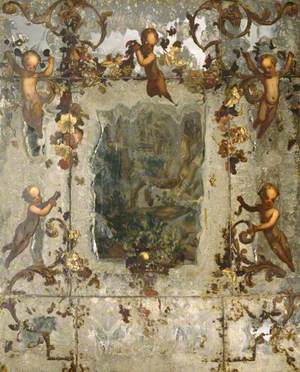 Mirror Decorated with Putti, Flowers and Acanthus Scrolls
