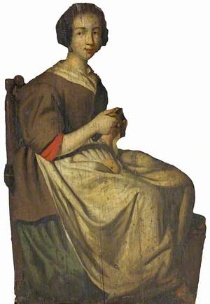A Figure of a Servant Woman Peeling an Apple