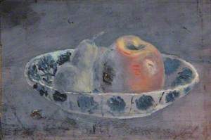 Still Life of an Apple and a Pear in a Bowl