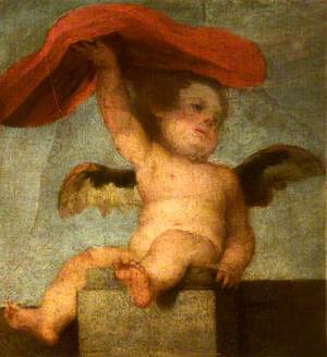 A Putto-Angel Holding Something Red: A Fragment