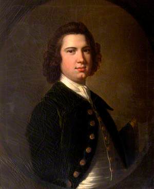 Portrait of an Unknown Young Man in a Bottle-Green Jacket Holding a Tricorn Hat