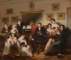 The Pastor's Fireside: The family of Sir Thomas Acland, 10th Bt, Being Read to by the Vicar of Silverton