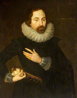 Sharington Talbot I of Salwarp (1577–1642), Aged 37, Holding a Book