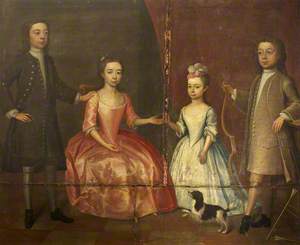 A Portrait Group of Two Boys and Two Girls