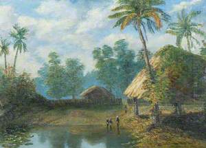 Tropical Landscape with a Village