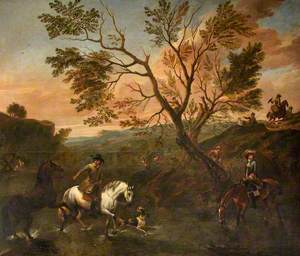 A Landscape with Horsemen, including a Falconer