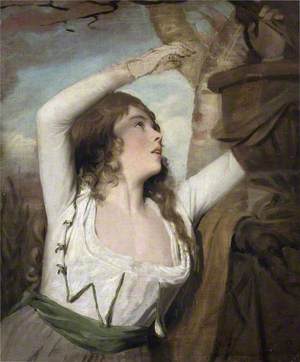A Young Girl Reaching up to Pluck a Branch