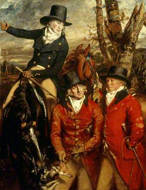 Sir William Heathcote (1746–1819), 3rd Bt, the Reverend William Heathcote and Major Vincent Hawkins Gilbert, out Hunting